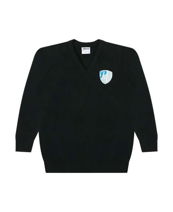 Boys Knitted V-Neck Jumper with Emb Logo